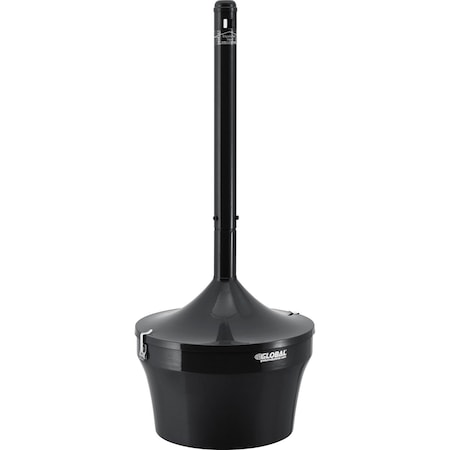 Global Industrial Steel Outdoor Ashtray, 4-1/2 Gallon, Black 641447BK